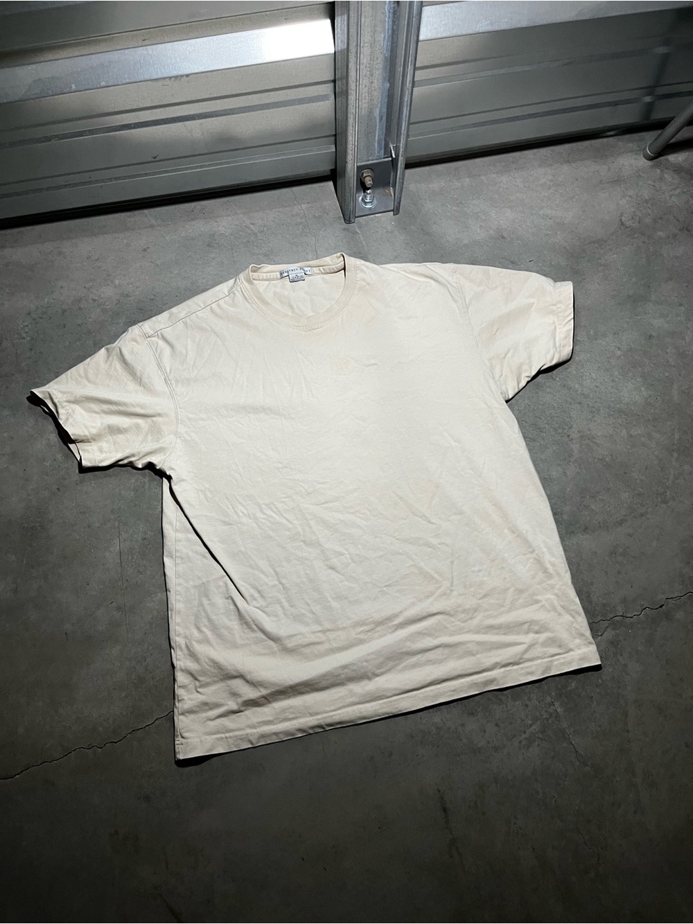 Geoffrey Beene Cream Short Sleeve Crewneck T-Shirt
